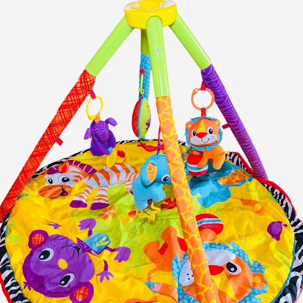 Vintage Infantino Baby Play Gym‎ Activity Mat Jungle Safari Hanging Toys